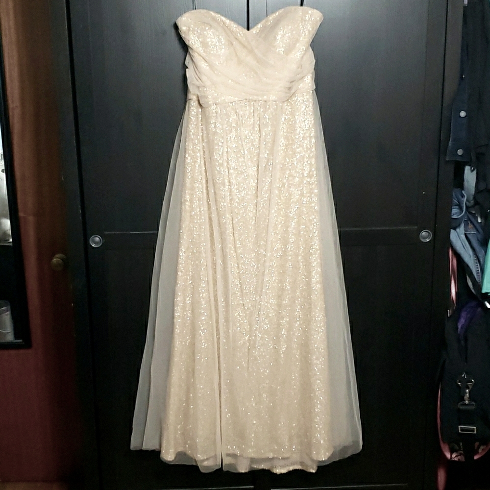 Sorella Vita 8684 Rose Gold Sequin Strapless Dress